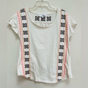 Sonoma Embroidered Short Sleeve Top Petite Medium